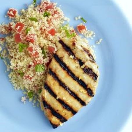 Marinated Grilled Chicken with Couscous Tomato Salad