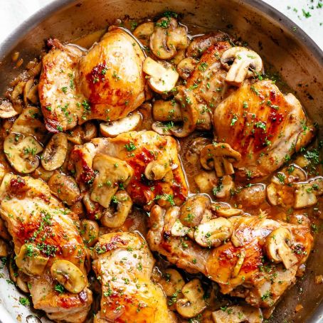 Garlic Mushroom Chicken Thighs