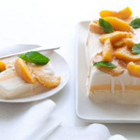 Ice Cream Terrine with Sauteed Peaches