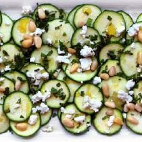 Zucchini Carpaccio with Feta and Pine Nuts Recipe