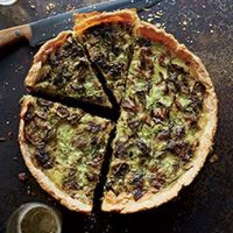 Roasted Brussels Sprout and Gruyère Quiche