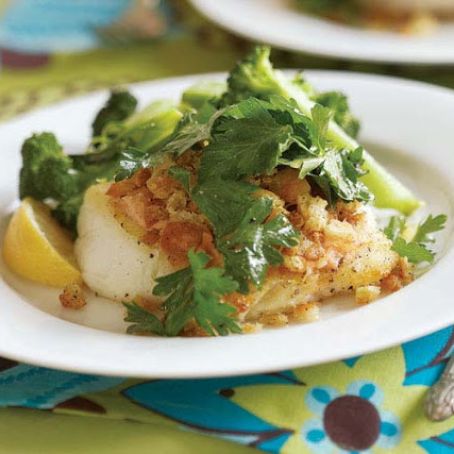 Sear-Roasted Haddock or Cod with Horseradish Aïoli & Lemon-Zest Breadcrumbs