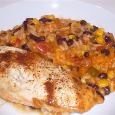 Spanish Chicken & Rice Bake