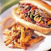 Italian beef Dip Sandwiches w/cheese fries