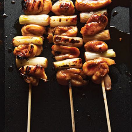 Negima Yakitori (Chicken and Scallion Skewers with Yakitori Sauce)