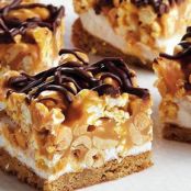 Caramel Peanut Popcorn Squares