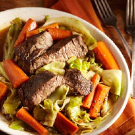 Slow Cooked Beef & Vegetables for Two