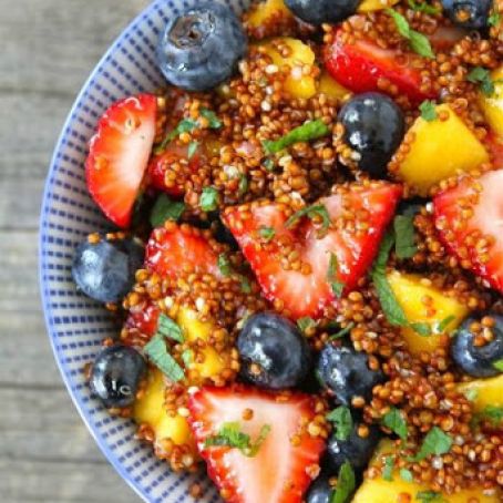 Quinoa Fruit Salad with Honey Lime Dressing