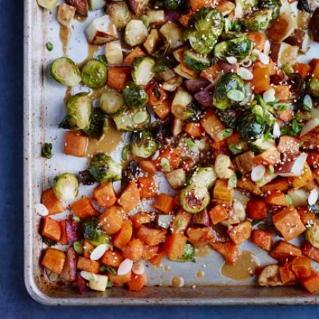Roasted Winter Vegetables with Miso Vinaigrette