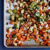 Roasted Winter Vegetables with Miso Vinaigrette