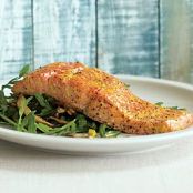 Roasted Salmon with Mustard Dill glaze