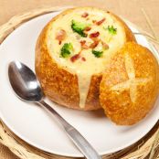 Bacon Broccoli Cheddar Bread Bowl Soup