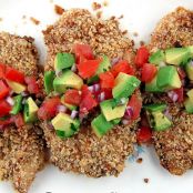 Crunchy Tortilla Chicken with Avocado Salsa Recipe | Yummly