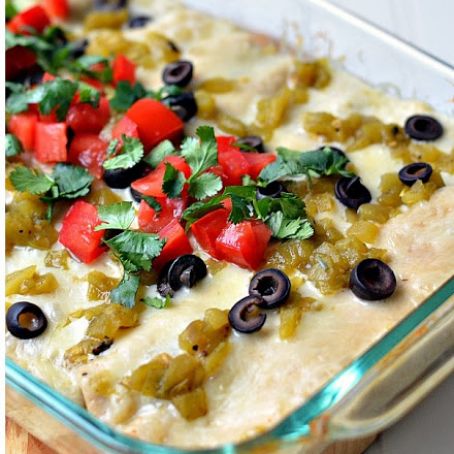 Skinny Creamy Chicken Enchiladas