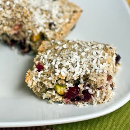 Tropical Lemon Cranberry Coconut Chia Bars