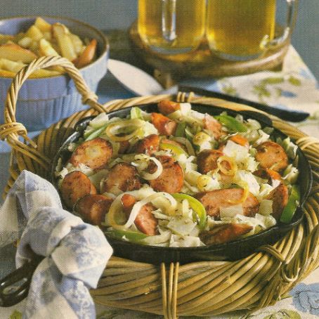 Skillet Sausage and Cabbage
