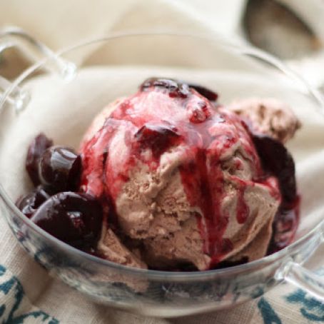 Roasted Cherry Chocolate Ice Cream