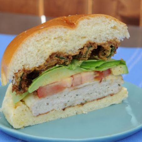 Grilled Chicken Burgers with Pasilla Aioli