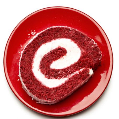 Red Velvet-Cherry Cake Roll