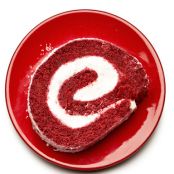 Red Velvet-Cherry Cake Roll