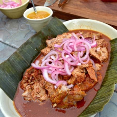 Achiote Roasted Pork with Pickled Red Onions - Cochinita Pibil