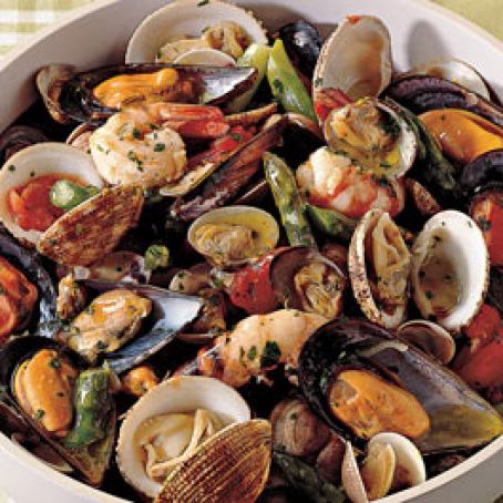 shellfish and asparagus soup