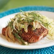 Sear-Roasted Salmon with Honey-Glazed Fennel