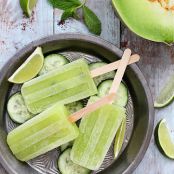 Cucumber Honeydew Margarita Popsicles