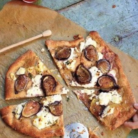 Pizza with Fresh Figs, Ricotta, Honey & Thyme