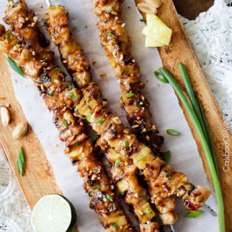 Thai Pineapple Peanut Chicken Satay