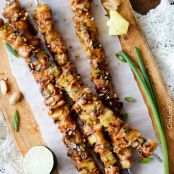 Thai Pineapple Peanut Chicken Satay