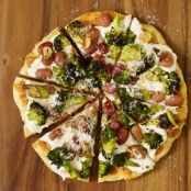 Flatbread with Charred Broccoli and Roasted Grapes