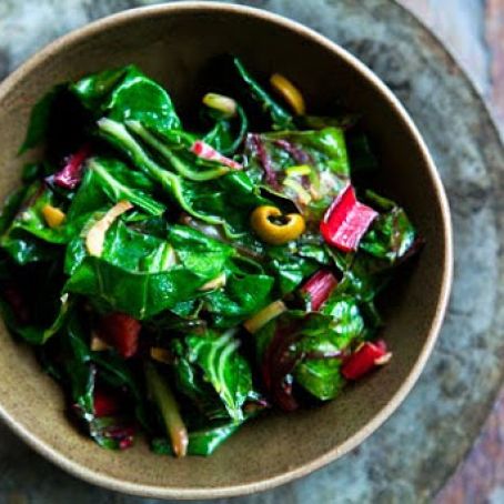 Swiss Chard with Olives Recipe
