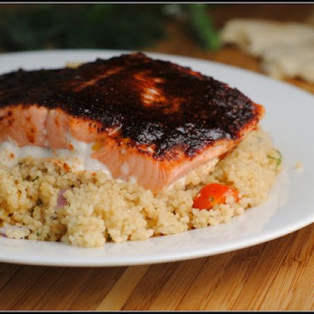 Maple Glazed Salmon with Tomato-Dill Couscous