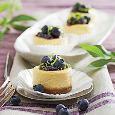 Petite Blueberry Cheesecakes