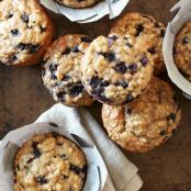 blueberry oat greek yogurt muffins