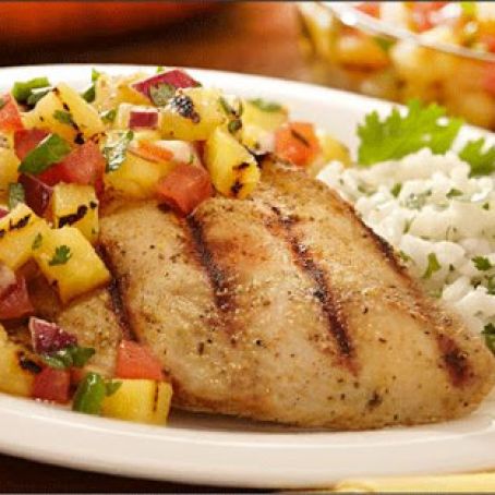 Grilled Mojo Chicken with Charred Pineapple Salsa