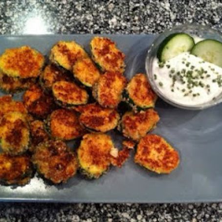 Almond Parmesan Crusted Zucchini Crisps