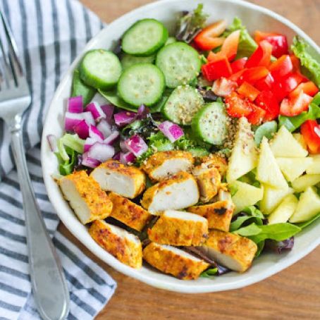 Thai Curry Chicken Salad with a Creamy Dijon Dressing