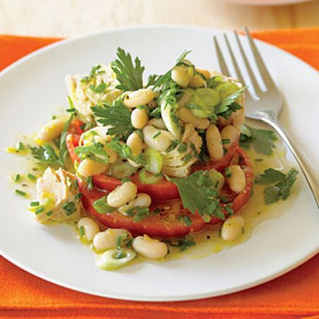 Tomato Bruschetta with Tuna and Cannellini Salad