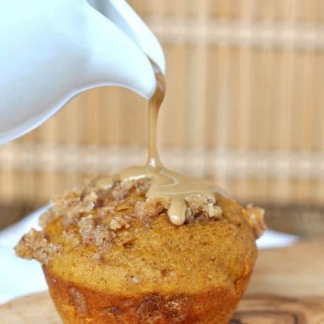 Pumpkin Streusel Muffins w/Maple Glaze