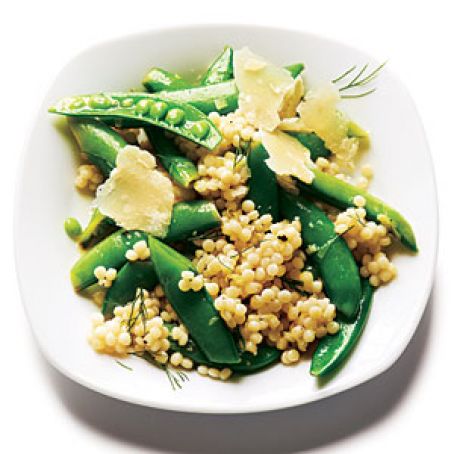 Israeli Couscous and Dill Snap Peas