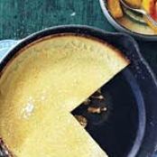 Dutch Baby Pancake with Sautéed Peaches