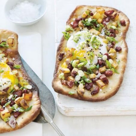 Breakfast Pizza with Pancetta, Eggs, & Potatoes