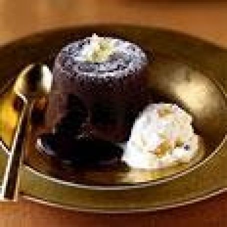 Winter-Spiced Molten Chocolate Cakes with Rum-Ginger Ice Cream