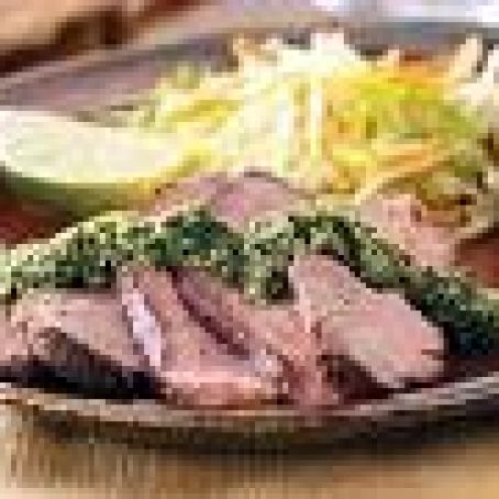 Grilled Flank Steak with Chimichurri Sauce