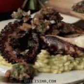 RISOTTO DE CHILE POBLANO CON PULPO