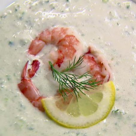 Chilled Cucumber Soup with Shrimp