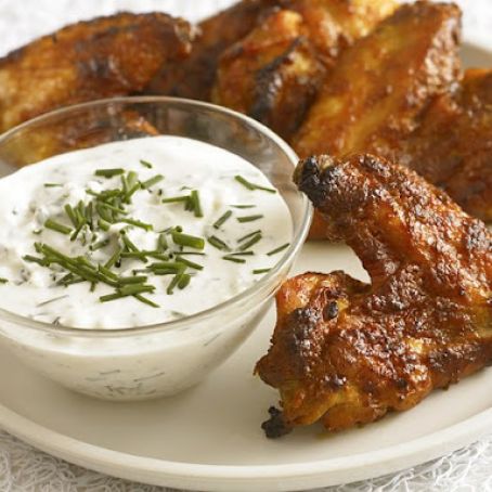 Baked Bbq Wings with Blue Cheese Dip