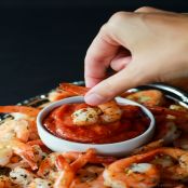 Garlic Herb Roasted Shrimp with Homemade Cocktail Sauce